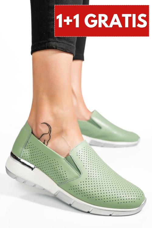 Pantofi sport green piele naturala 6sp212
