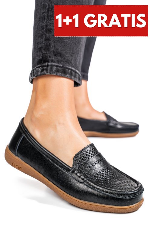 Mocasini negri piele naturala tsp3041