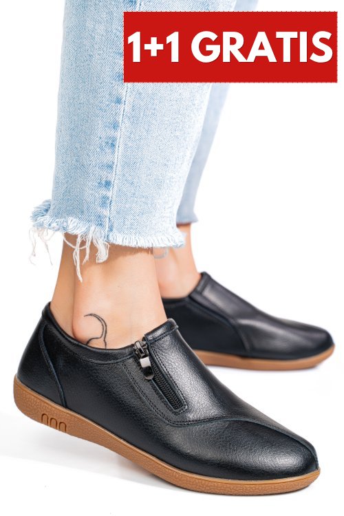 Pantofi negri piele naturala pspl301