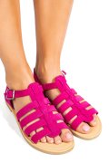 SANDALE FUCHSIA PIELE NATURALA INTOARSA MSPAIORCA