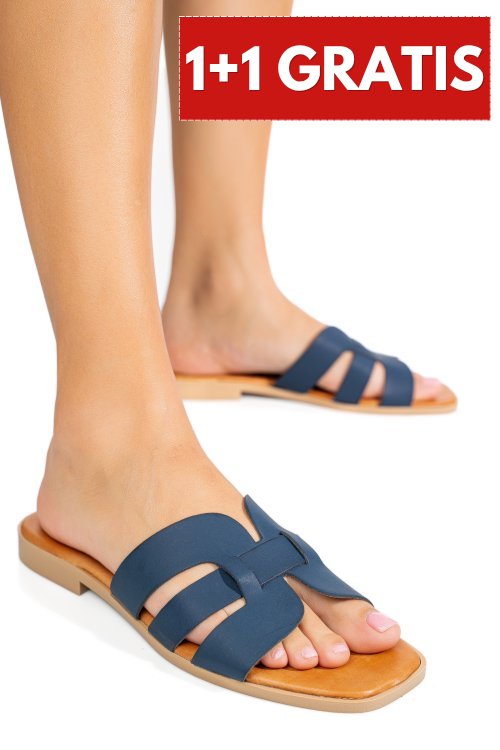 Papuci bleumarin piele naturala 1sp1htj