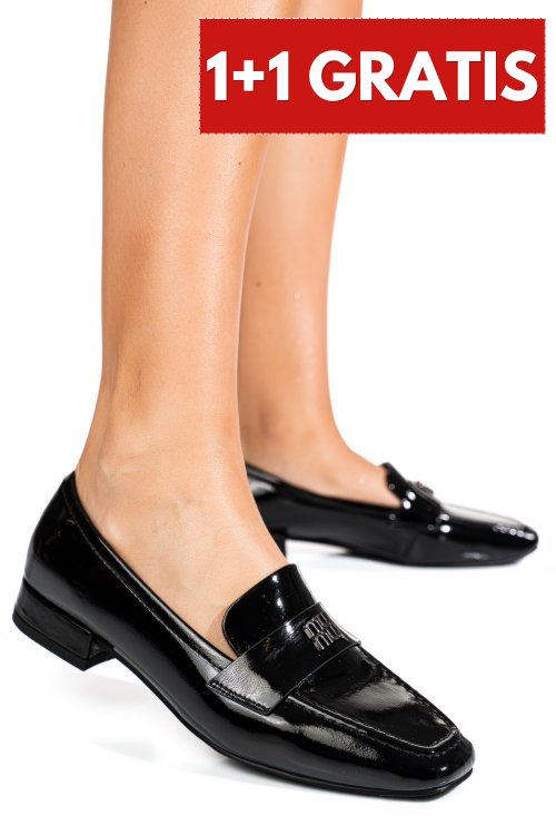Mocasini negri piele naturala lacuita tspn6501