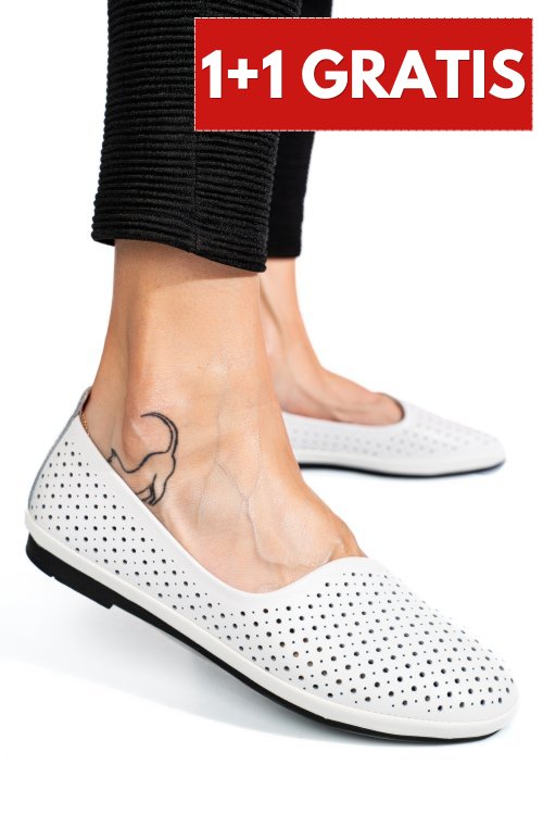 Espadrile albe piele naturala jspy3763