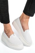 MOCASINI ALBI PIELE NATURALA JSPY3872
