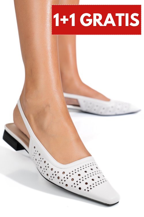 Sandale albe piele naturala sspn4010
