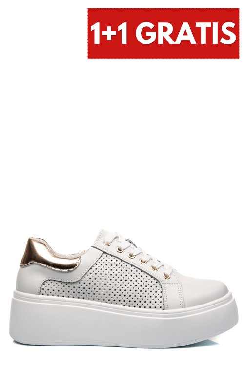 Pantofi sport albi piele naturala tsp6042