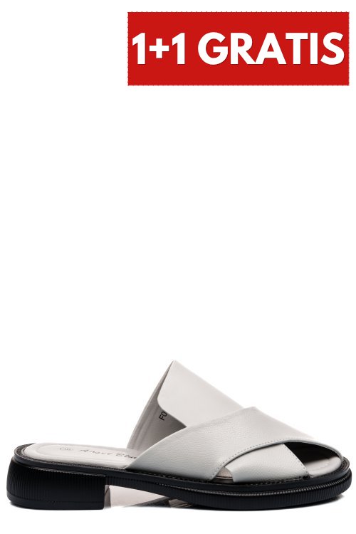 Papuci gri piele naturala fsp005021