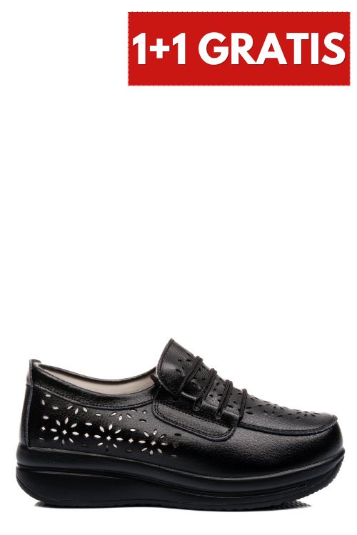 Pantofi negri piele naturala pspl-2056