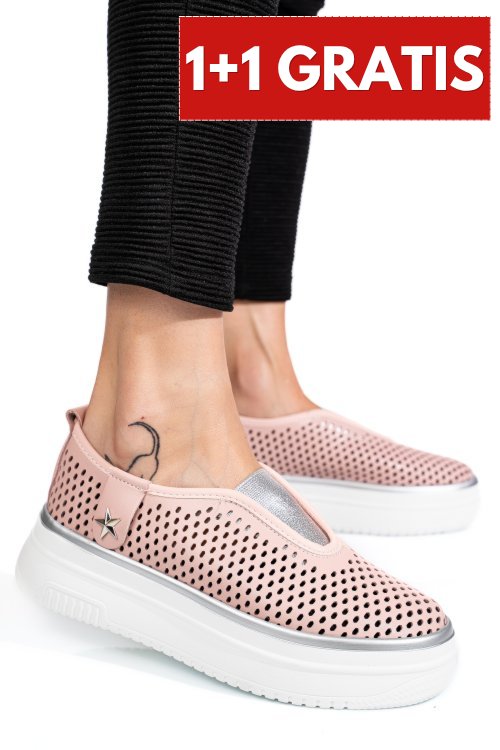 Pantofi sport roz piele naturala tsp9008