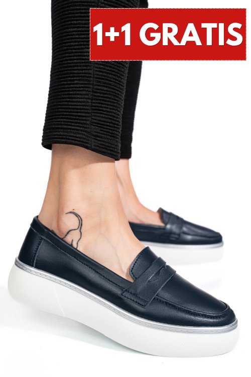 Mocasini bleumarin piele naturala asp2318