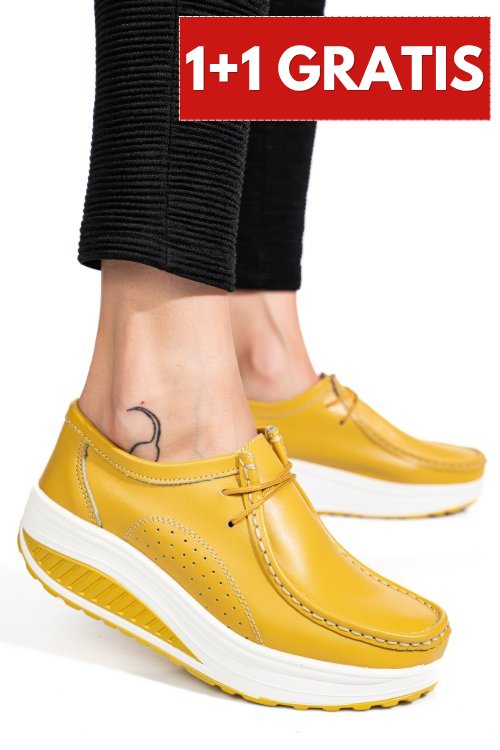 Pantofi sport galbeni piele naturala asp388