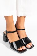 SANDALE NEGRE PIELE NATURALA LACUITA XSPT24048