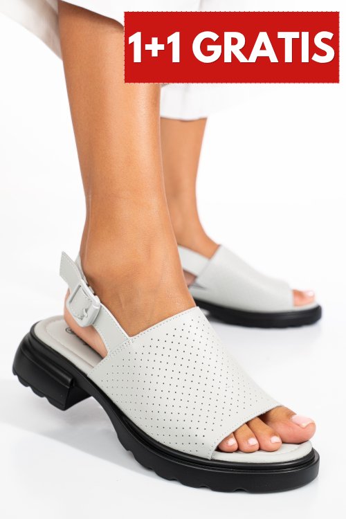 Sandale gri piele naturala fsp001802