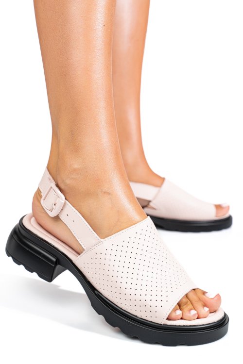 Sandale roz piele naturala fsp001802