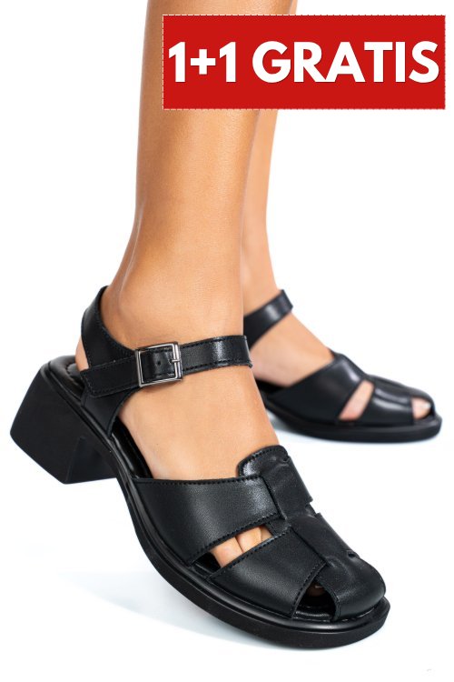 Sandale negre piele naturala jspy5760