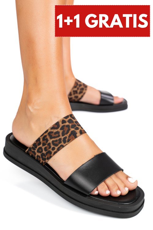 Sandale negre piele naturala kspem
