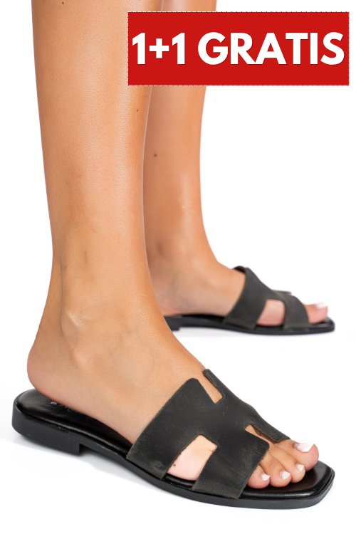 Papuci black piele naturala hsp100tj