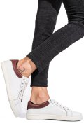 PANTOFI SPORT ALB BORDO PIELE NATURALA 0SP7045