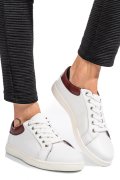 PANTOFI SPORT ALB BORDO PIELE NATURALA 0SP7045