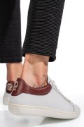 PANTOFI SPORT ALB BORDO PIELE NATURALA 0SP7045