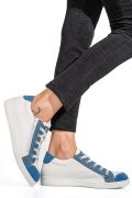 PANTOFI SPORT ALB ALBASTRU PIELE NATURALA 0SP1864