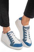 PANTOFI SPORT ALB ALBASTRU PIELE NATURALA 0SP1864