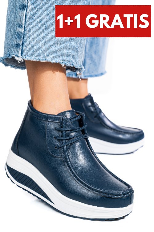 Ghete bleumarin piele naturala asp385