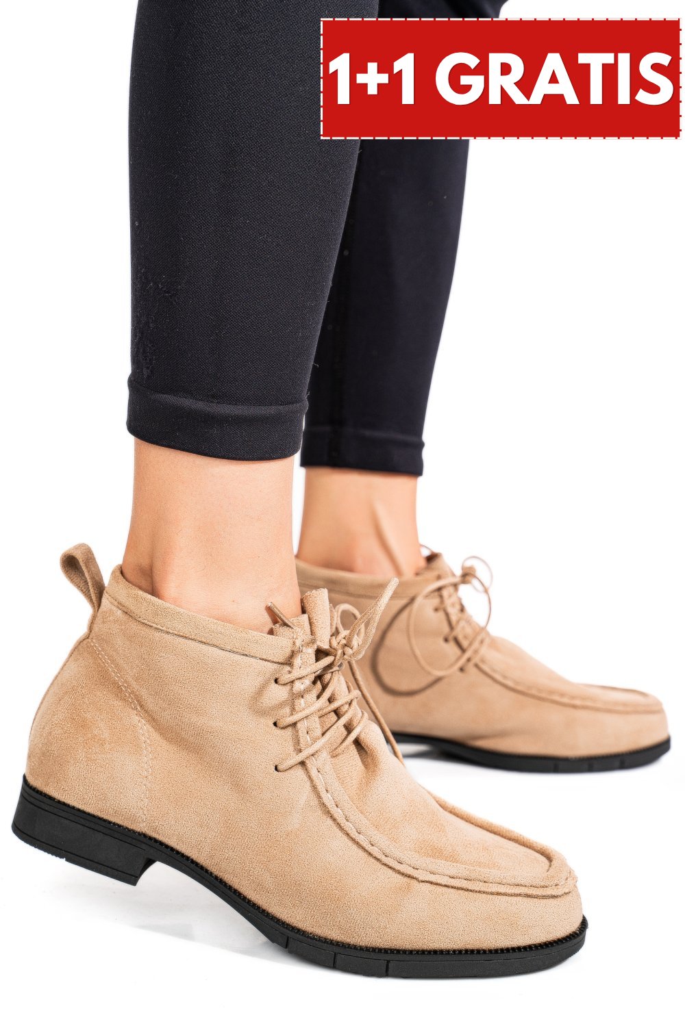 GHETE BEIGE SUEDE OSPD869 - Superpantofi