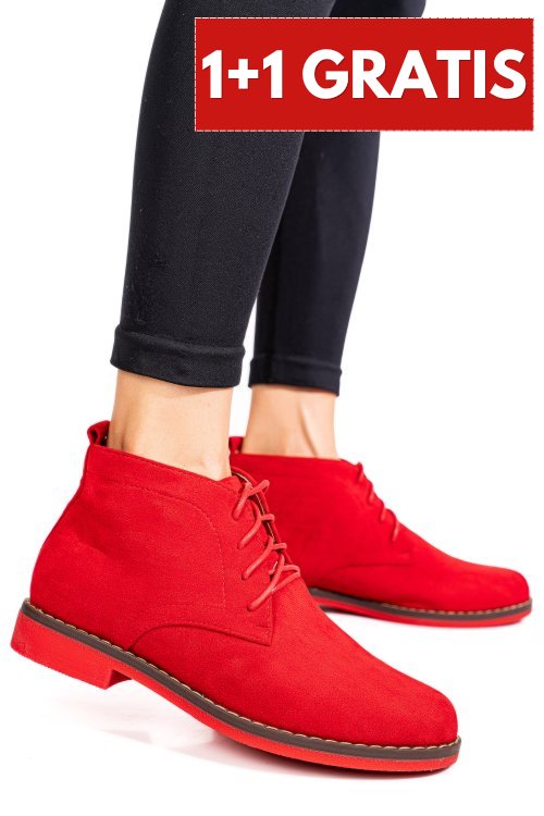 Ghete rosii suede ospd800