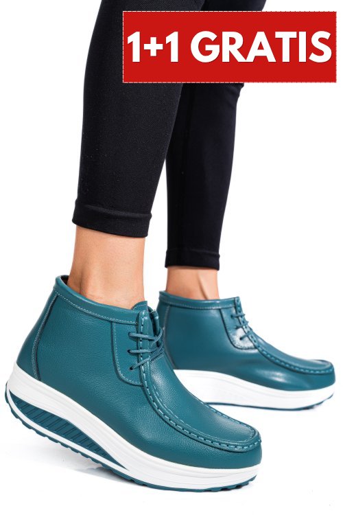 Ghete albastre piele naturala asp385