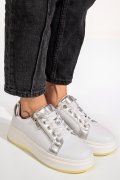 PANTOFI SPORT ALBI PIELE NATURALA F002346