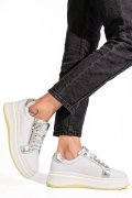 PANTOFI SPORT ALBI PIELE NATURALA F002346