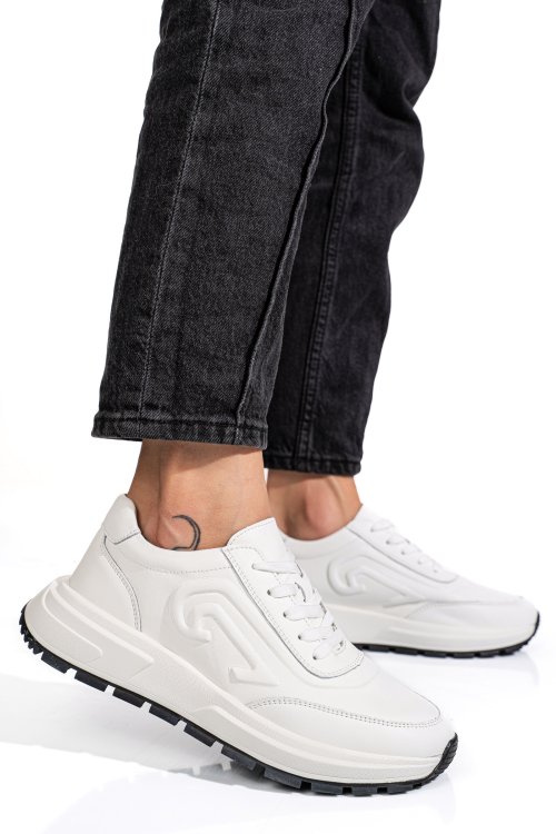Pantofi sport albi piele naturala fsp001751