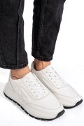 PANTOFI SPORT ALBI PIELE NATURALA FSP001751