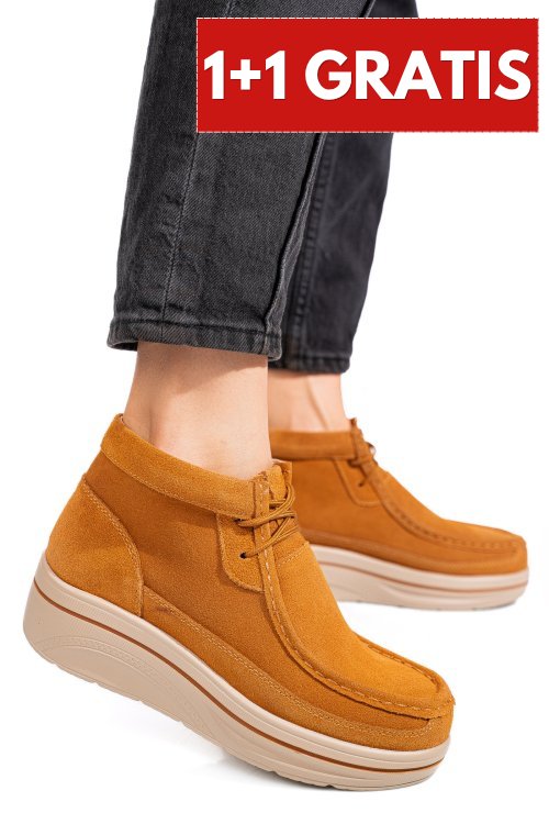 Ghete camel piele naturala intoarsa 0sp585