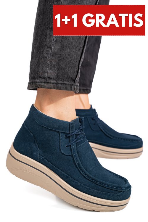 Ghete bleumarin piele naturala intoarsa 0sp585
