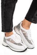 PANTOFI SPORT ALBI PIELE NATURALA GSPO098