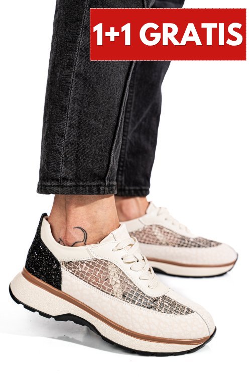 Pantofi sport bej piele naturala gspo098