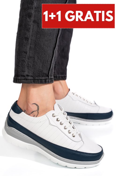 Pantofi sport alb bleumarin piele naturala fsp0011801