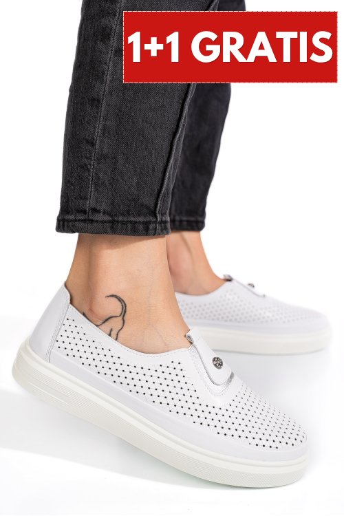 Espadrile albe piele naturala 8sp83190