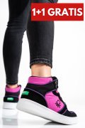 BENETON, PANTOFI SPORT BLACK PURPLE BTW227600