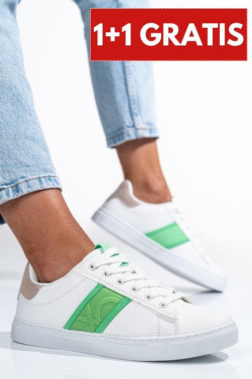 Beneton, pantofi sport white green btw314120