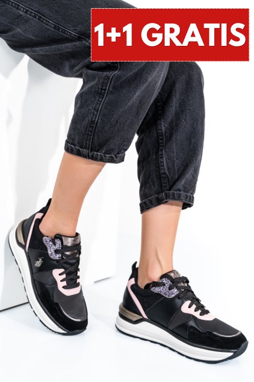 U.s. polo assn, pantofi sport black pink ophra006