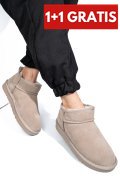 GHETE DAMA IMBLANITE PIELE NATURALA INTOARSA TAUPE 1S771200