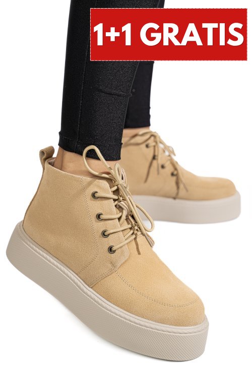 Ghete bej piele naturala intoarsa 1sp558
