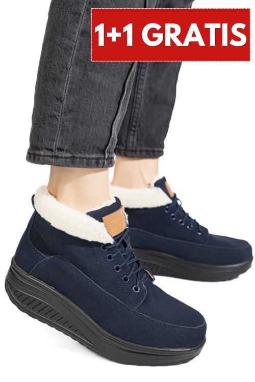 Ghete navy piele naturala intoarsa asp603-1