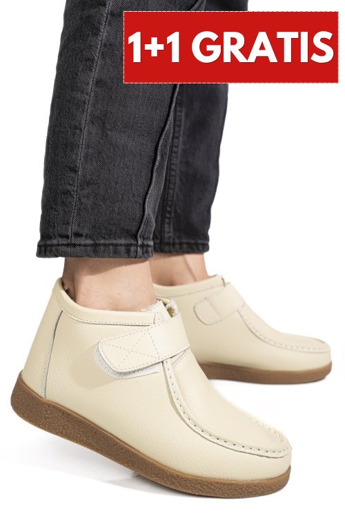 Ghete beige piele naturala 9sp601-2