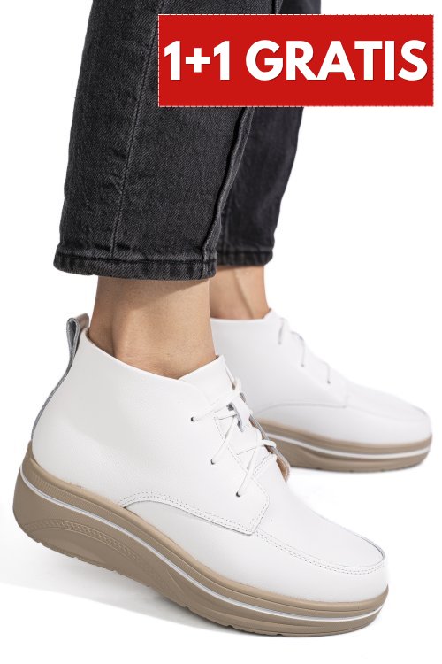 Ghete albe piele naturala 0sp583