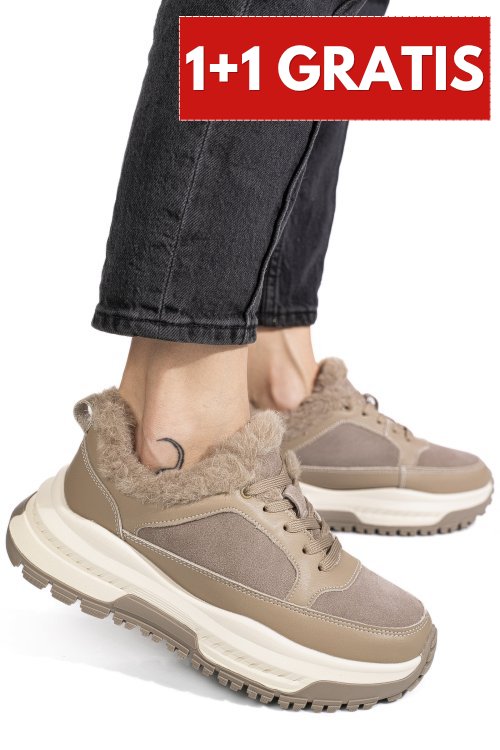 Pantofi sport khaki piele naturala fsp001875