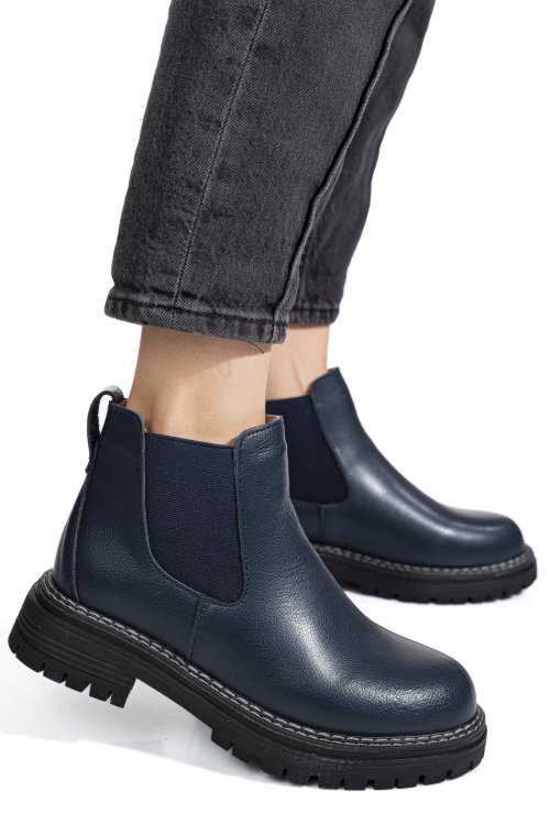Ghete bleumarin piele naturala 8sp0802